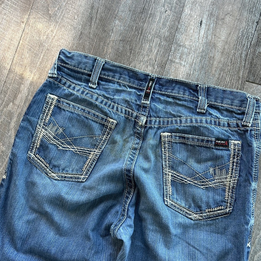 Ariat M4 FR Jean Mens 36x36 Blue Low Rise Boot Cut CAT2 FR Flame Resistant